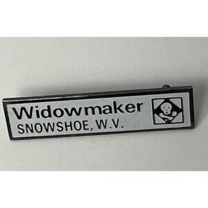 Snowshoe Lapel Pin Vintage Widowmaker Run Ski Resort West VA Black Diamond Skull